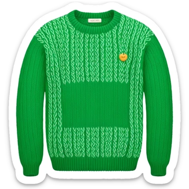Green knitted wool sweater. sticker