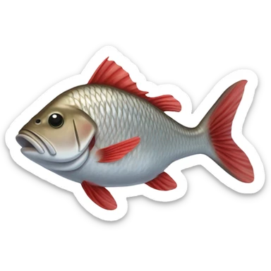 Red drum fish tail finning out of water  sticker