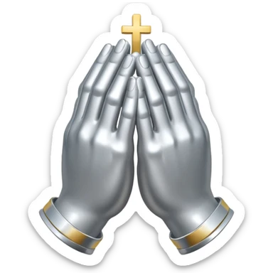 praying metallic hands, no gold sticker