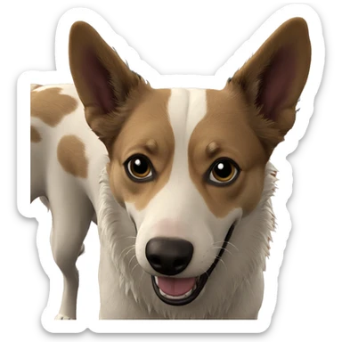 realistic dog looking at viewer sticker