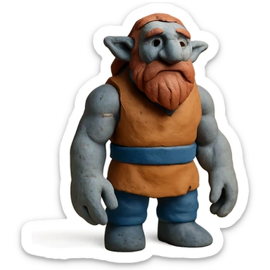 firbolg with grey skin sticker