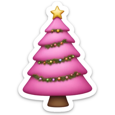 pink christmas tree sticker