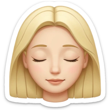 serene face with closed eyes and gentle smile, expressing calm composure sticker