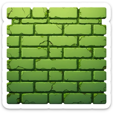 Green brick wall sticker