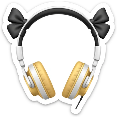 white headphones with white bows sticker