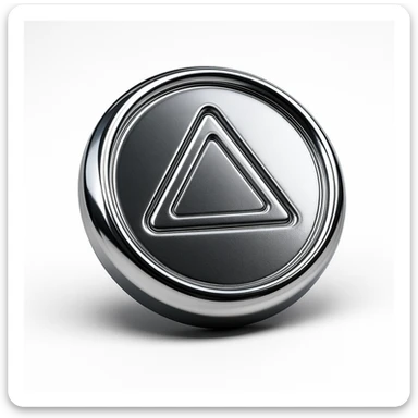 dalgona candy with triangle shape, chrome style, inspired by Squid Game sticker