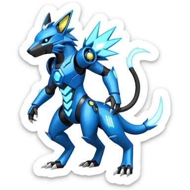 Mechanical Manectric-Zeraora-Protogen-Fakémon-Pokémon-creature-fusion (full body) sticker