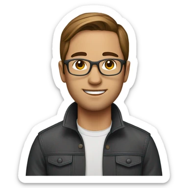 human with brown hair in ponytail and he's a graphic designer sticker