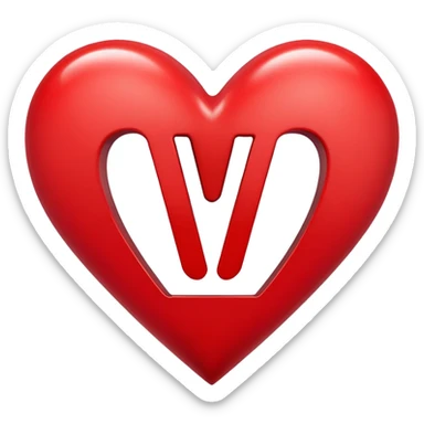 Heart with the letter y inside  sticker