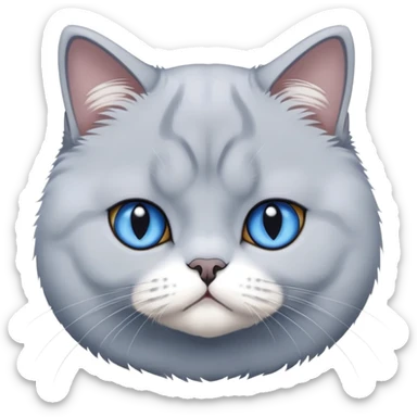 Blue and white British shorthair sticker