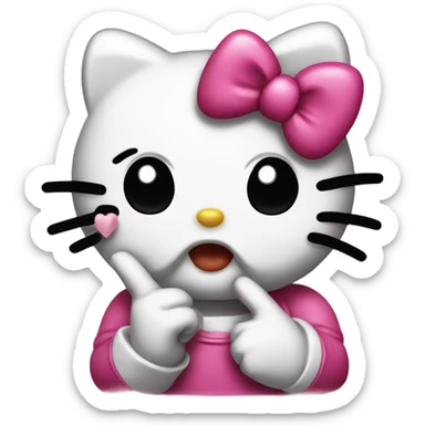 Hello kitty blowing a kiss sticker