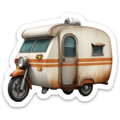 Rusty Caravan-motorbike  sticker