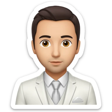 Howie Dorough with white suit, dark brown hair sticker
