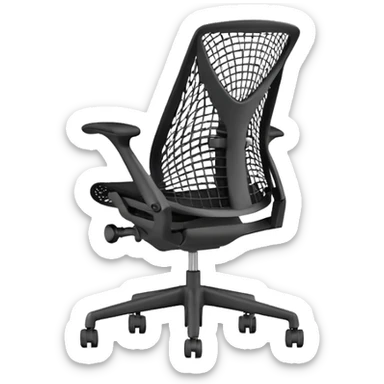 White Sayl Herman Miller ergonomic chair back view sticker