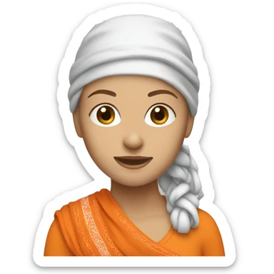 white female with orange bandana sticker