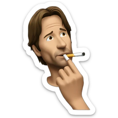 hank moody smokes cigarette sticker