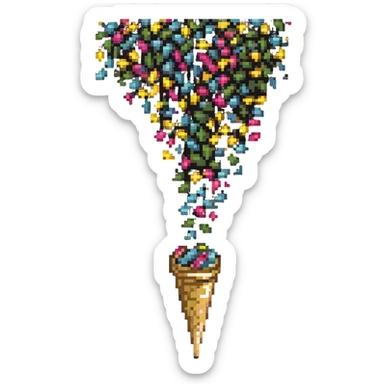 party confetti cone popper shooting sparkly confetti sticker
