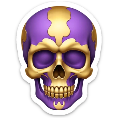 skull colored in LSU colors - purple and gold sticker