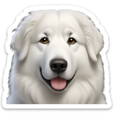 Great Pyrenees with an Alaskan malamute sticker