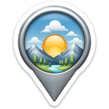 simple natural-looking location pin sticker