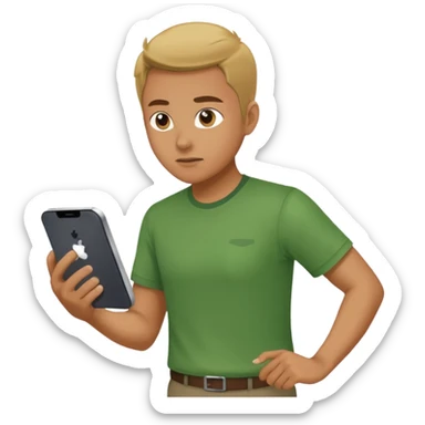 Tourist Character in green Shirt Moving with purpose through the terminal. sticker