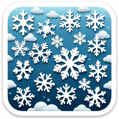 Falling snowflakes, felt texture, scrapbooking sticker