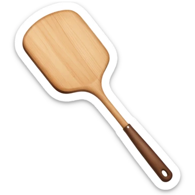 Wooden round spatula sticker