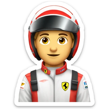 ferrari male racecar driver with helmet sticker