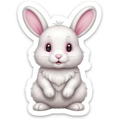Cute rabbit full body with legs and all sticker