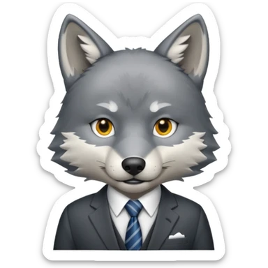 wolf in business suit (without whiskers) sticker