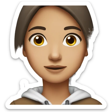 winter clothes, hispanic, long brown hair, girl, brown eyes sticker