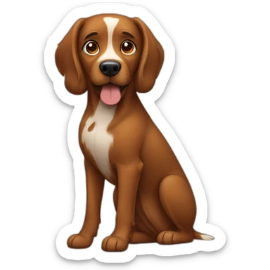 brown dog with hair spots and then bold sticker