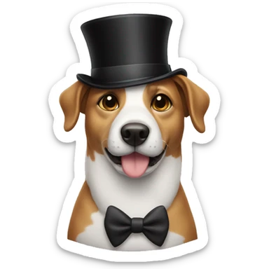 Dog with a top hat  sticker