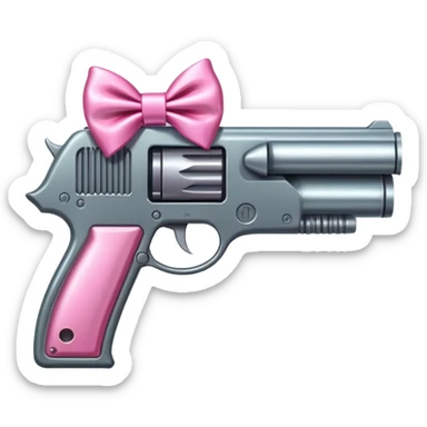 Draco gun with a pink bow on it sticker