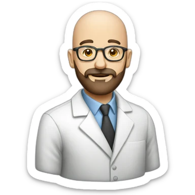 chem bald beared professor at a lab sticker