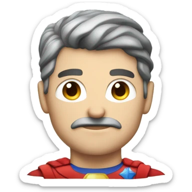 Caucasian Super hero with F on chest  sticker