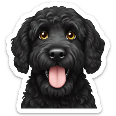 Black labradoodle  sticker