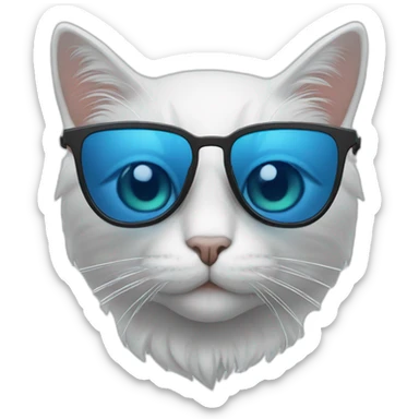 Un chat avec des lunettes de soleil bleu sticker