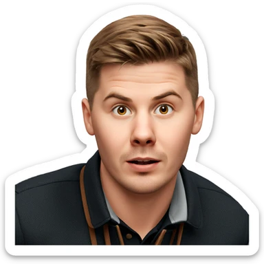 boy with brown hair portrait sticker