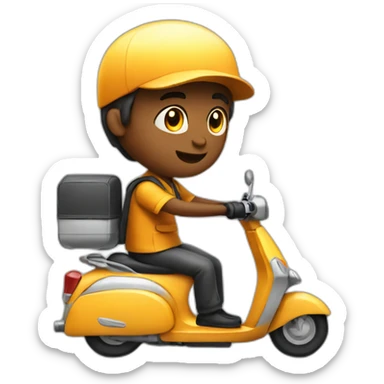 Food Delivery boy on scooter sticker