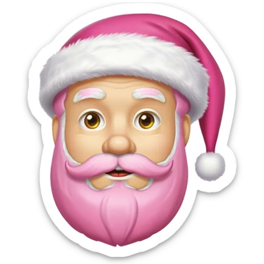 Santa with pink beard yellow hat sticker