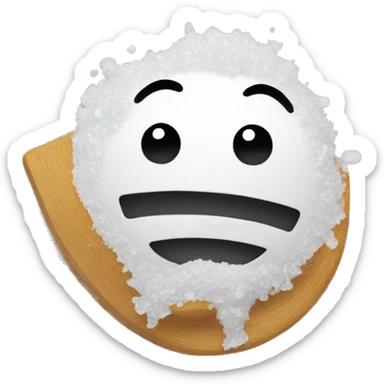 smiling emoji with a pile of salt sticker