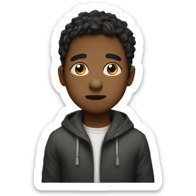 A boy studies and cries sticker