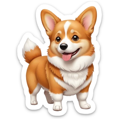 happy corgi dog with short legs sticker