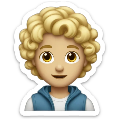 Semi-curled blond boy sticker