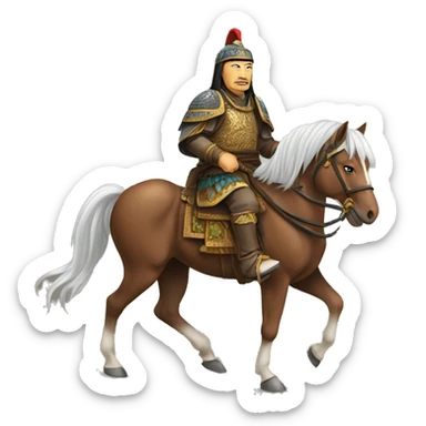 Genghis Khan on horse sticker