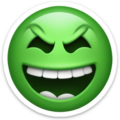 Green evil laugh face sticker