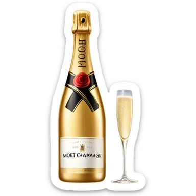 Moet champagne bottle sticker
