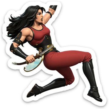 retro warrior with sword sticker