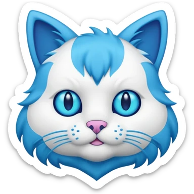 mr beast blue cat logo sticker